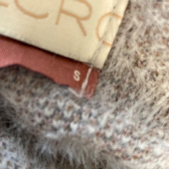 ANTHROPOLOGIE PILCRO Eliza Trench Womens Small Jacket gray pink Snap Button Knit - Picture 7 of 9